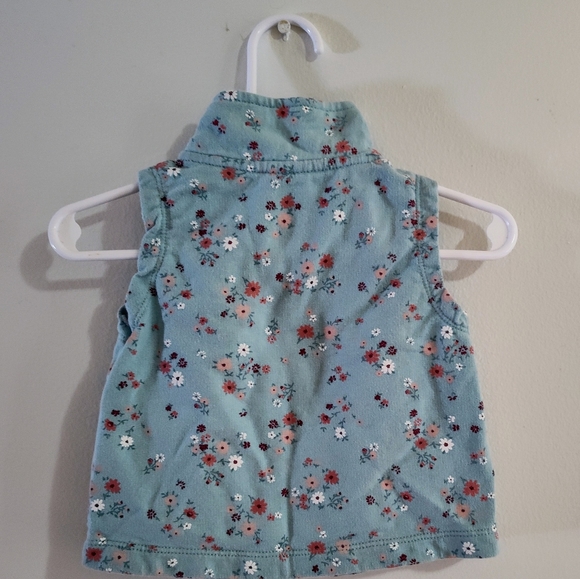 Carter's 9 months Blue Floral Vest - Picture 2 of 4